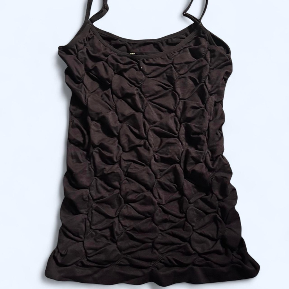 Chic Brown Textured Sleeveless Top